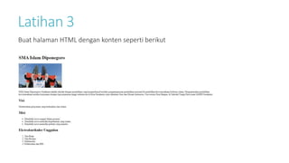 Html Informatika Modul Ajar Informatika SMA - Pengenalan HTML | PPTX