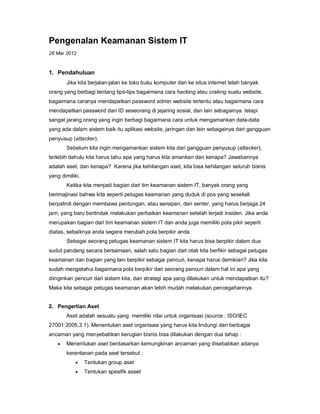 Pengenalan Keamanan Sistem IT | PDF