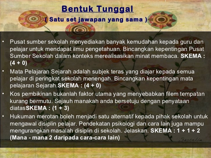 Pengenalan kepada bentuk soalan