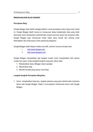 Contoh Reverse Blog Pengenalan kepada blog v2 | PDF