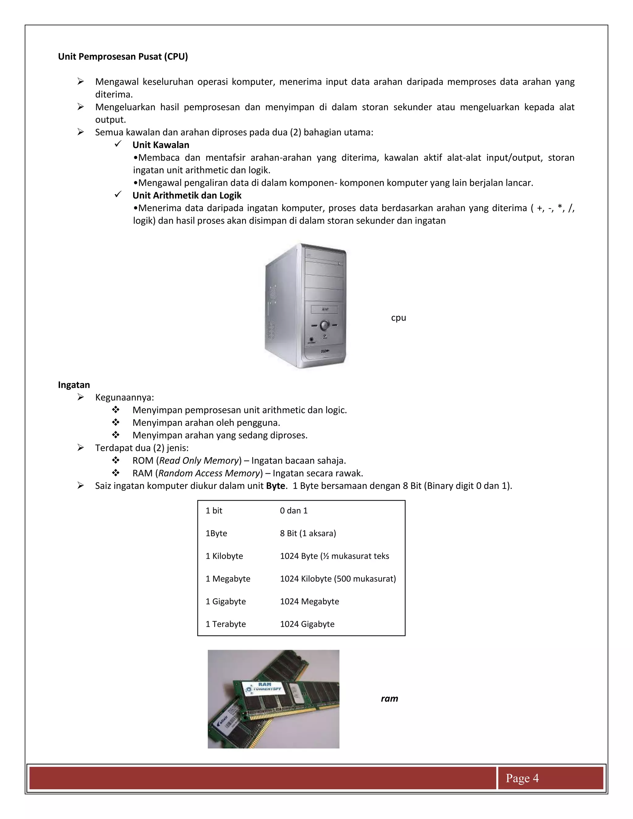 Pengenalan kepada komputer | PDF