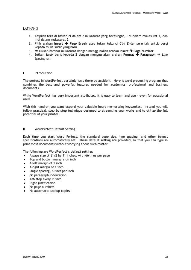Cara Buat Number Page Di Muka Surat Lain