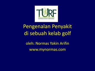Pengenalan Penyakit
di sebuah kelab golf
oleh: Normas Yakin Arifin
www.mynormas.com
 