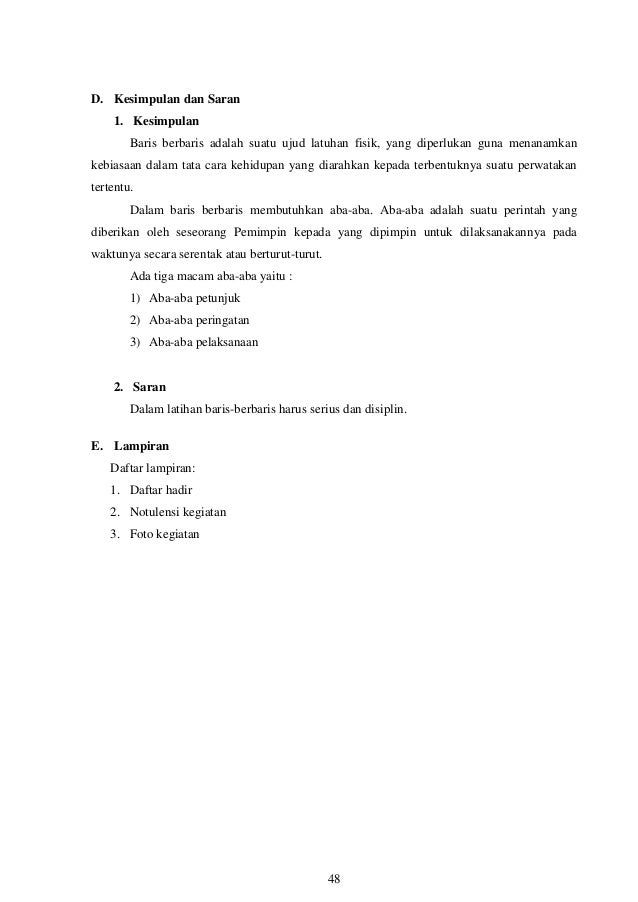 Contoh Kesimpulan Dan Saran Dalam Laporan Kkn Kumpulan Contoh Laporan