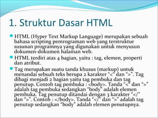 Pengenalan struktur elemen html | PPT
