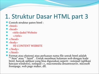 Pengenalan struktur elemen html | PPT