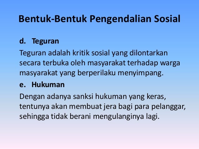 Pengendalian Sosial - SOSIOLOGI