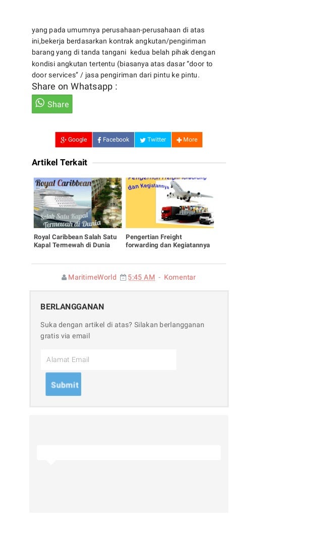 Pengertian Freight Forwarding dan kegiatannya