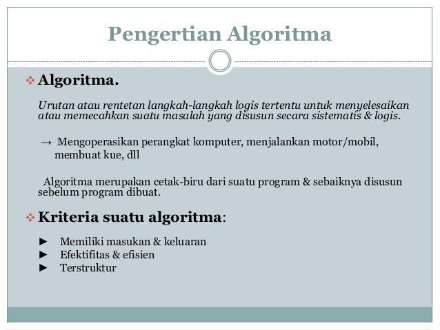 Pengertian Algoritma