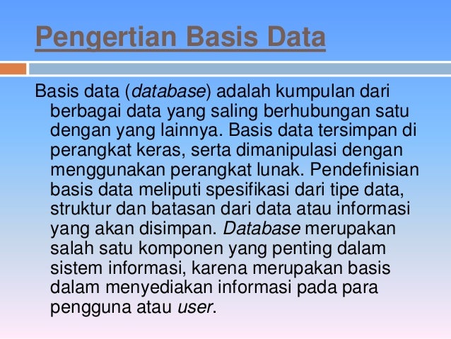 Apa Itu Basis Data