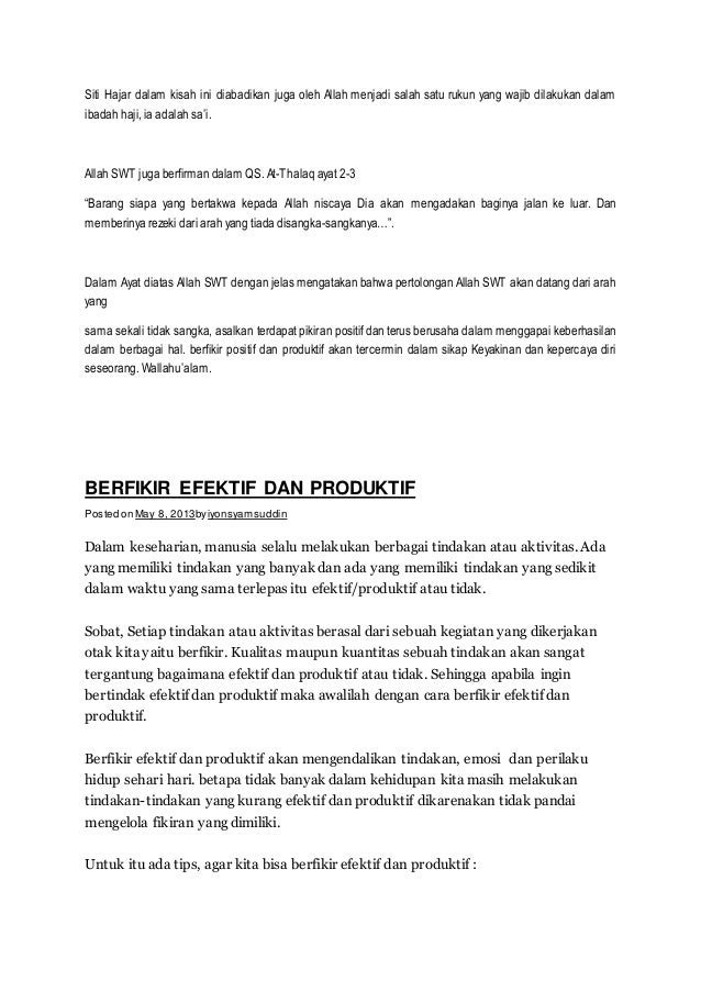 Pengertian Berpikir Positif