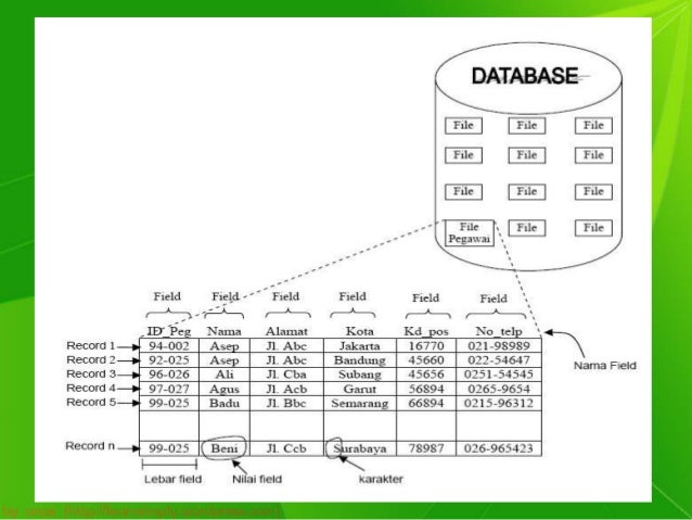 Pengertian data base Pengertian data base