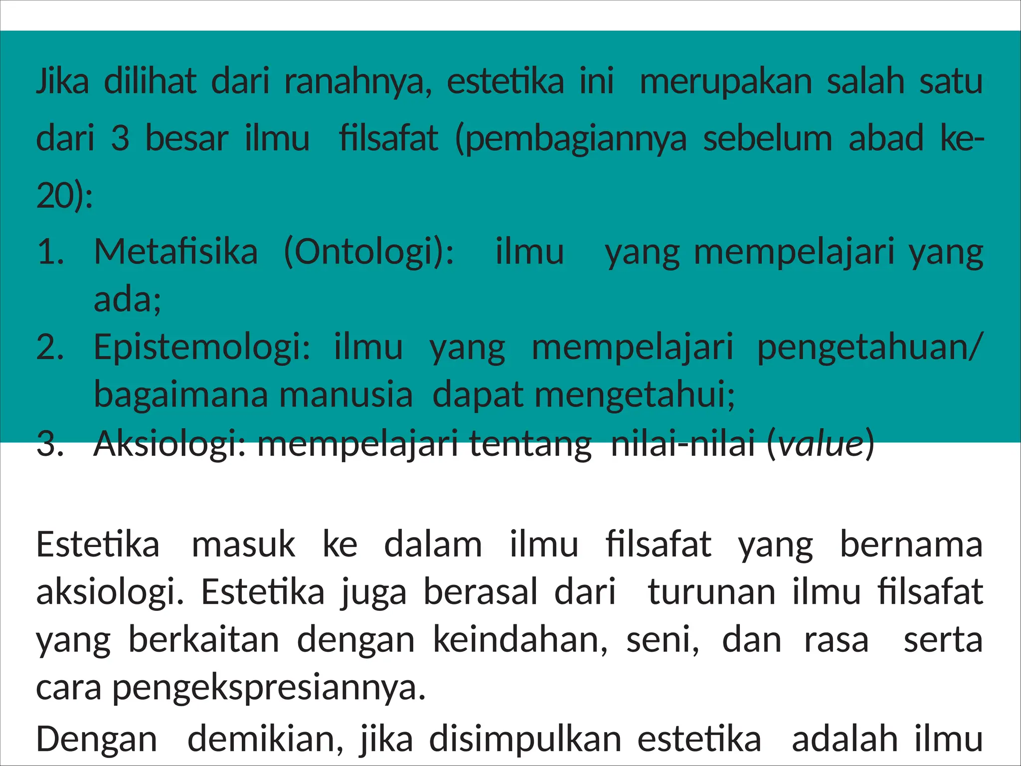 PENGERTIAN ESTETIKA DAN KLASIFIKASI ESTETIKA PPTX
