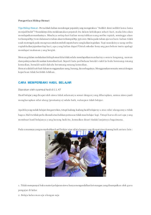 Kata Kata Belajar Hemat