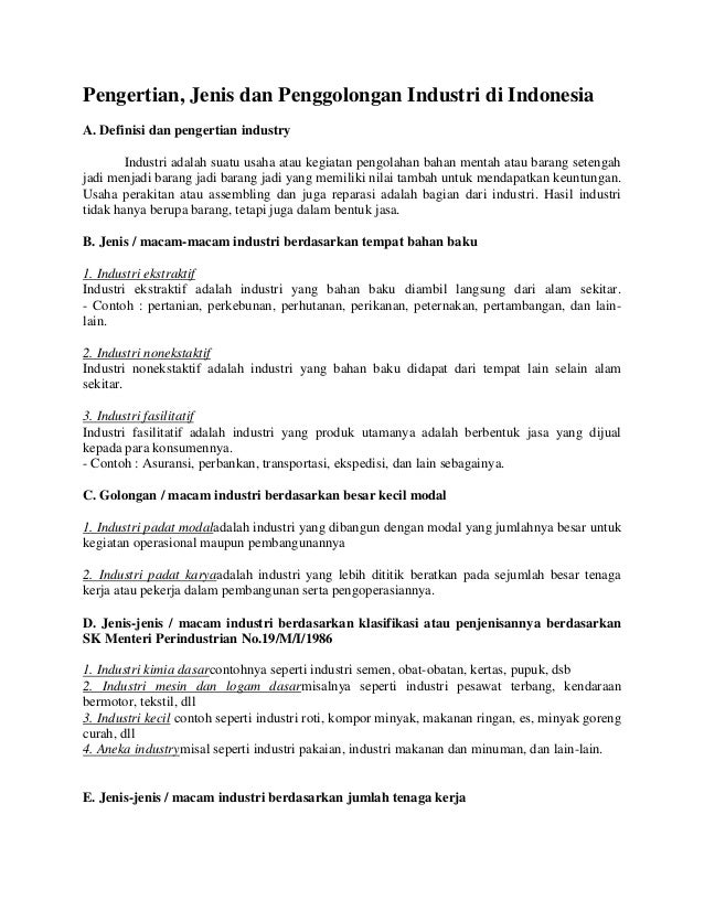 Pengertian Jenis Dan Penggolongan Industri Di Indonesiaa Definisi Dan Pengertian Industry Industri Adalah Suatu Pengertian Jenis Dan Penggolongan Industri Di Indonesiaa Definisi Dan Pengertian Industry Industri Adalah Suatu
