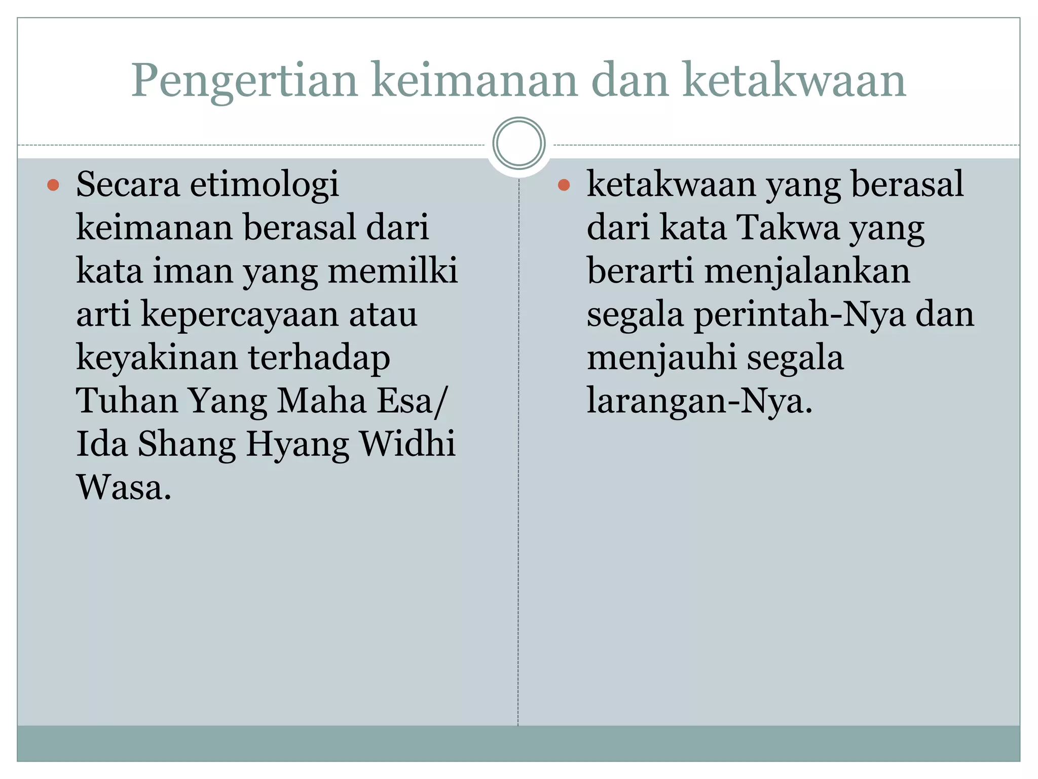Pengertian keimanan dan ketakwaan | PPTX