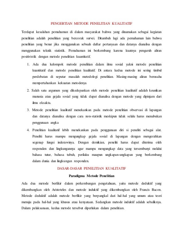 Pengertian Metode Penelitian Kualitatif