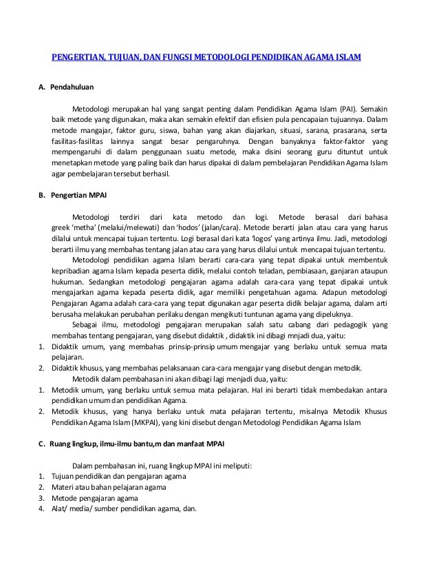 Pengertian Metodologi Studi Islam