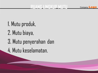 Pengertian mutu | PPT