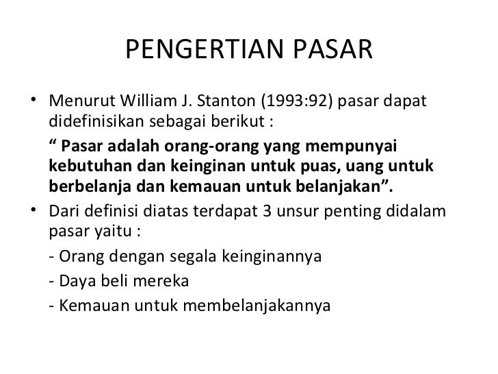Definisi pasar pertukaran