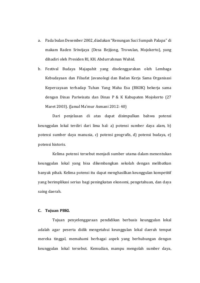 PENDIDIKAN BERBASIS KEUNGGULAN LOKAL