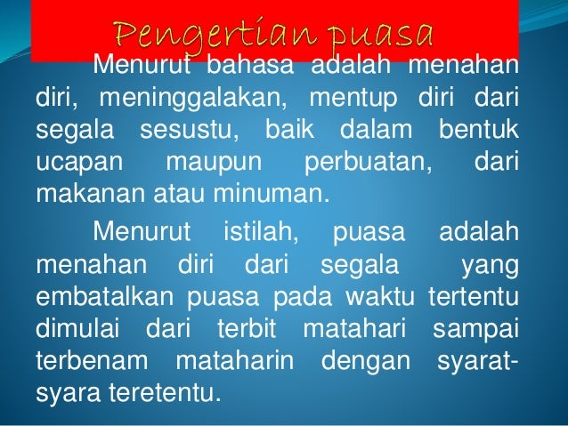 Pengertian Puasa
