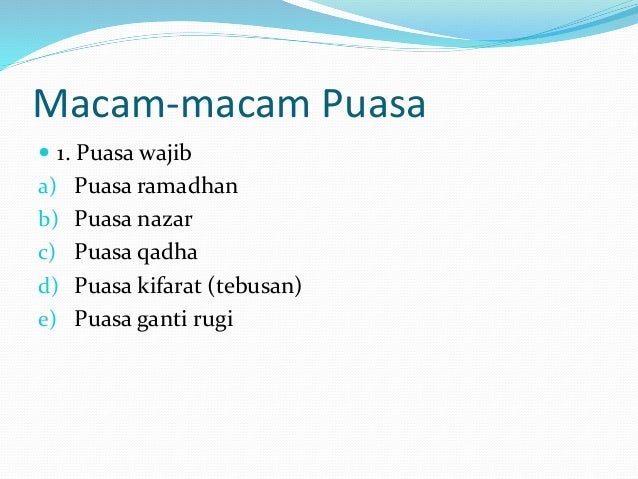 Macam Macam Puasa Nazar