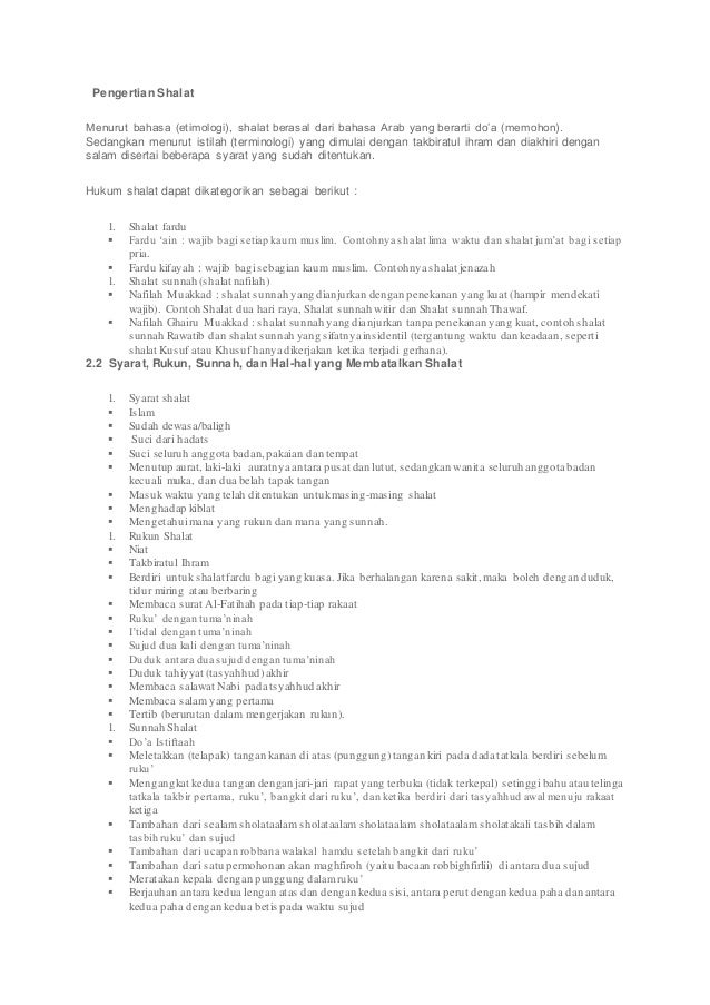Pengertian Shalat