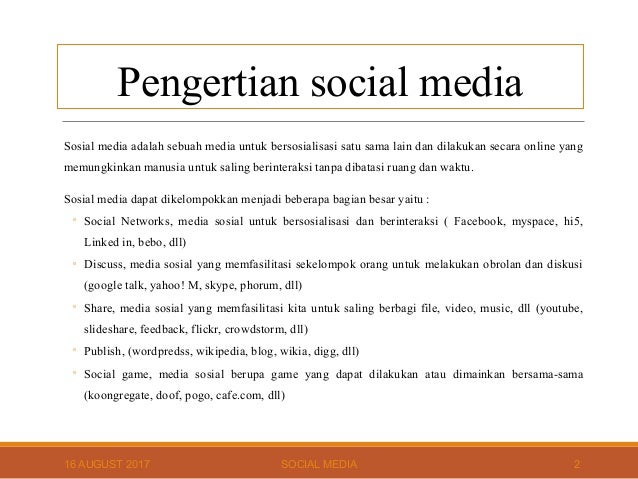 Pengertian social media & social media sebagai media pembelajaran
