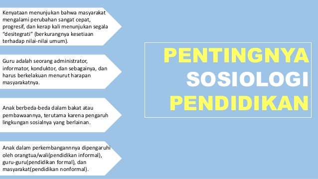 Pengertian sosiologi pendidikan