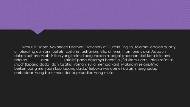 Pengertian Toleransi Dan Dalil Nya