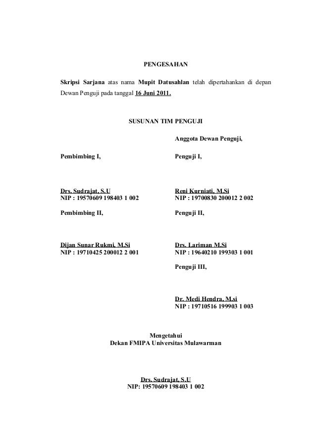 Pengesahan Skripsi