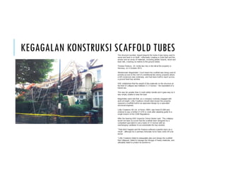 KEGAGALAN KONSTRUKSI SCAFFOLD TUBES
 