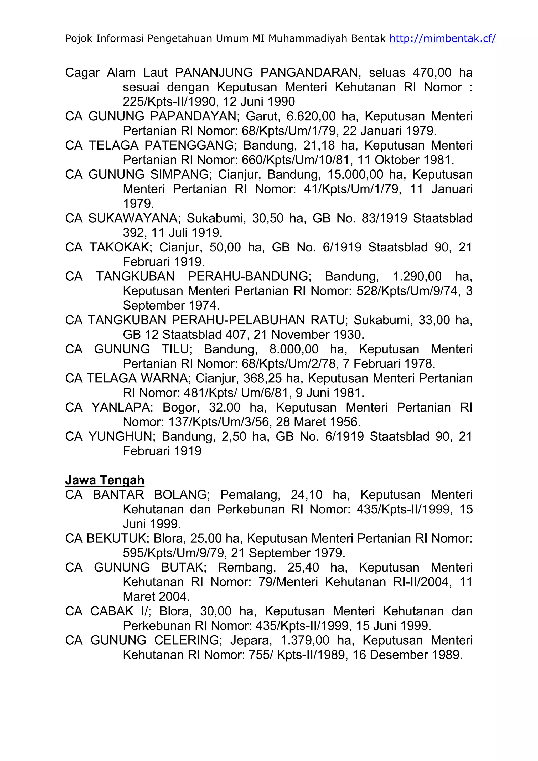 Pengetahuan umum mading kelas MI Muhammadiyah Bentak | PDF