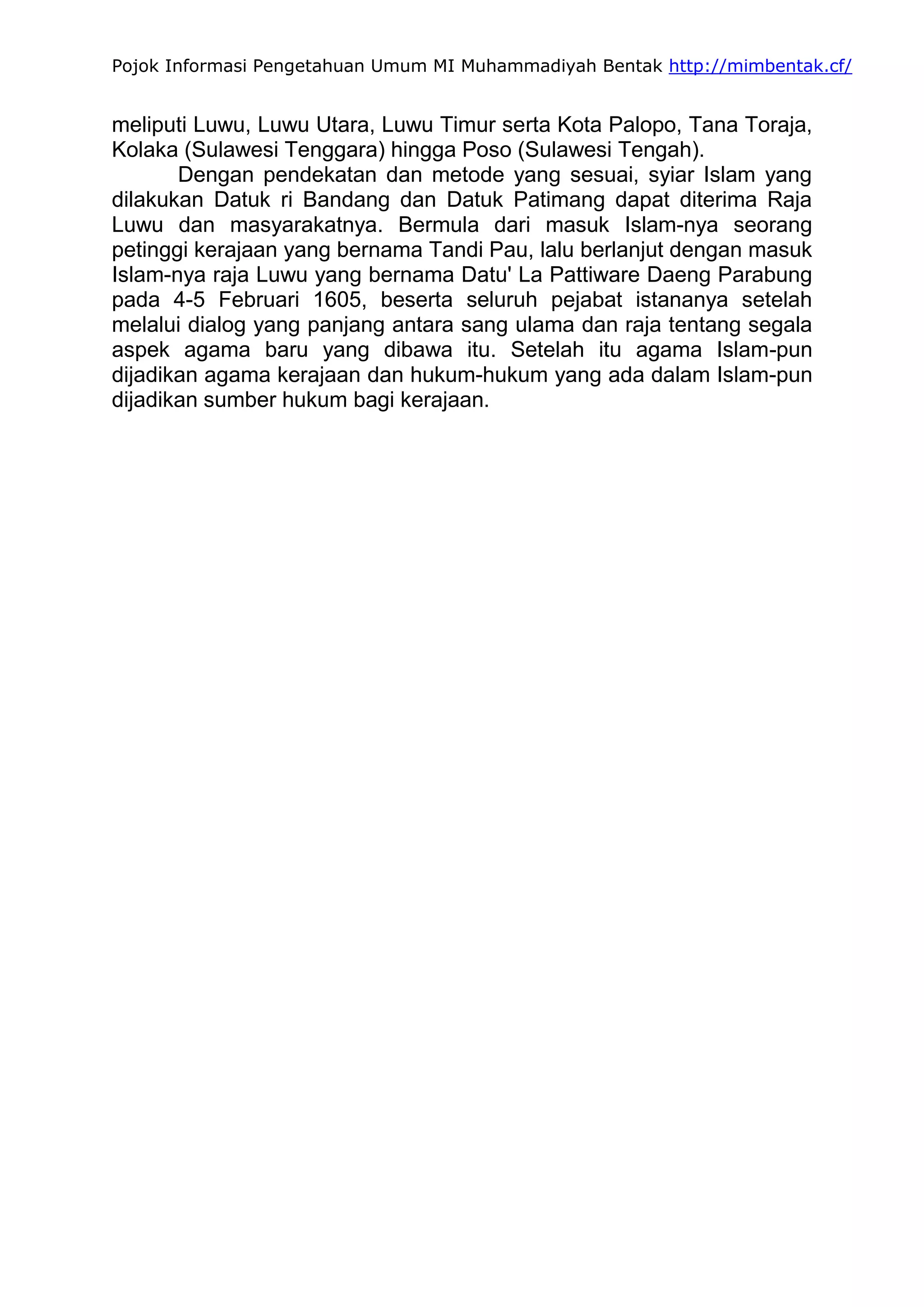 Pengetahuan umum mading kelas MI Muhammadiyah Bentak | PDF