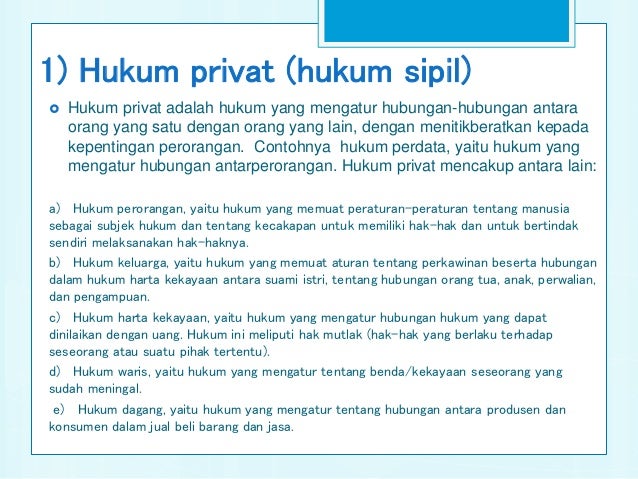 Penggolongan Hukum