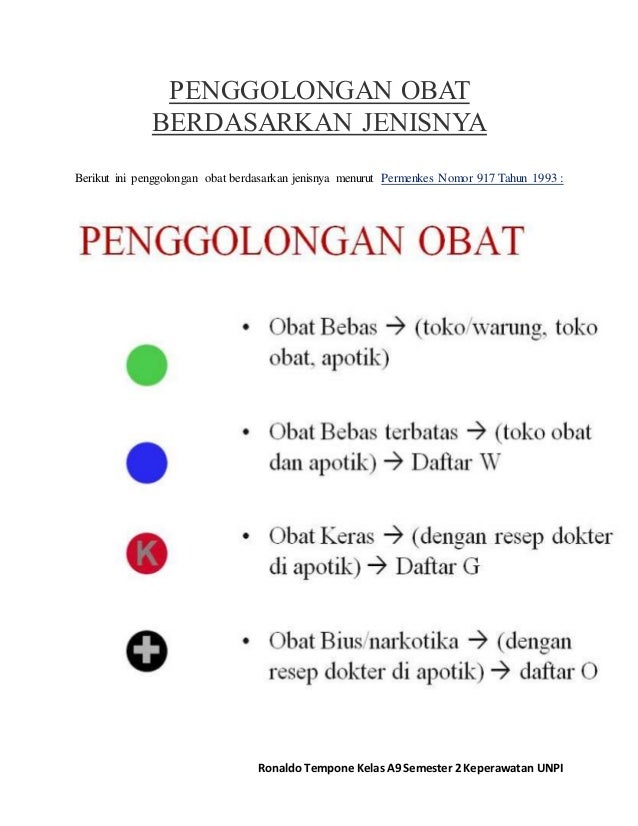 Penggolongan obat  berdasarkan jenisnya Penggolongan obat  berdasarkan jenisnya