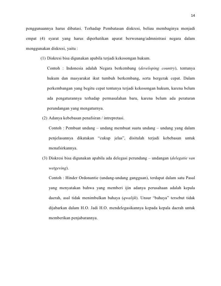 Penggunaan asas diskresi dalam pembentukan produk hukum di 