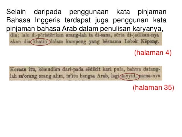 Penggunaan bahasa melayu dalam hikayat abdullah