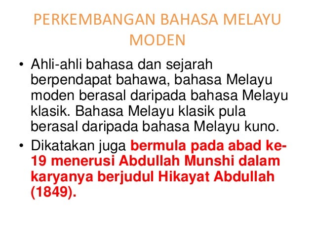 Penggunaan bahasa melayu dalam hikayat abdullah