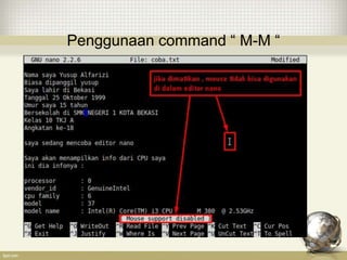 Penggunaan command “ M-M “
 