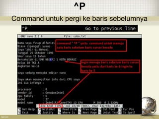 ^P
Command untuk pergi ke baris sebelumnya
 