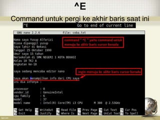 ^E
Command untuk pergi ke akhir baris saat ini
 