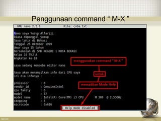 Penggunaan command “ M-X ”
 