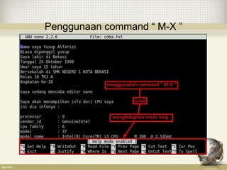Penggunaan command “ M-X ”
 