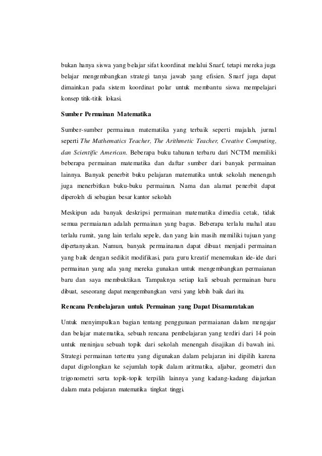 Penggunaan Games Untuk Belajar Matematika
