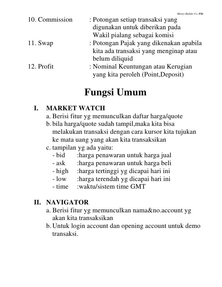 Jenis transaksi forex