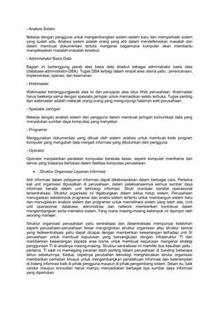 PENGGUNA DAN PENGEMBANG SISTEM | PDF