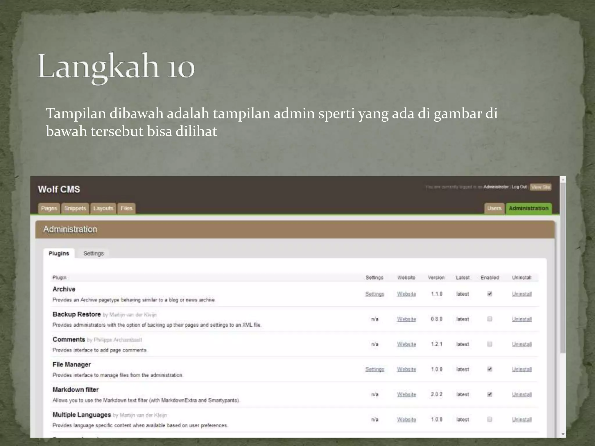 Tampilan dibawah adalah tampilan admin sperti yang ada di gambar di
bawah tersebut bisa dilihat
 