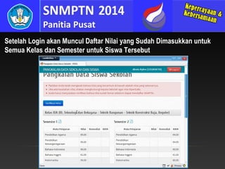 Setelah Login akan Muncul Daftar Nilai yang Sudah Dimasukkan untuk
Semua Kelas dan Semester untuk Siswa Tersebut

 